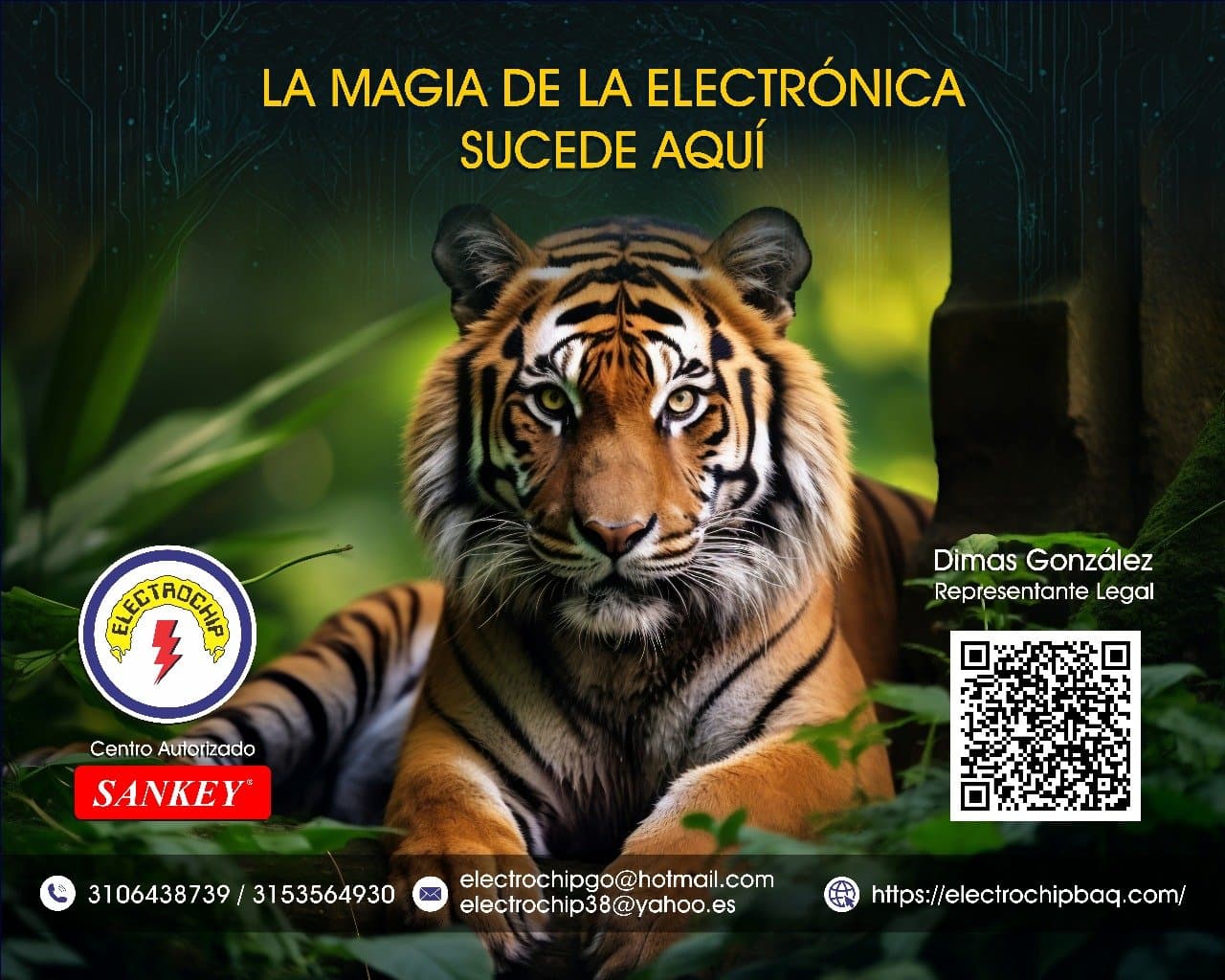 La magia de la electrónica sucede aquí — Electrochip, centro autorizado Sankey en Barranquilla, Colombia